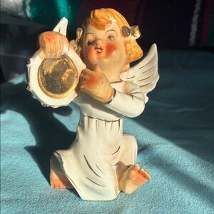 Vintage Angel Figurine with Gold Accents